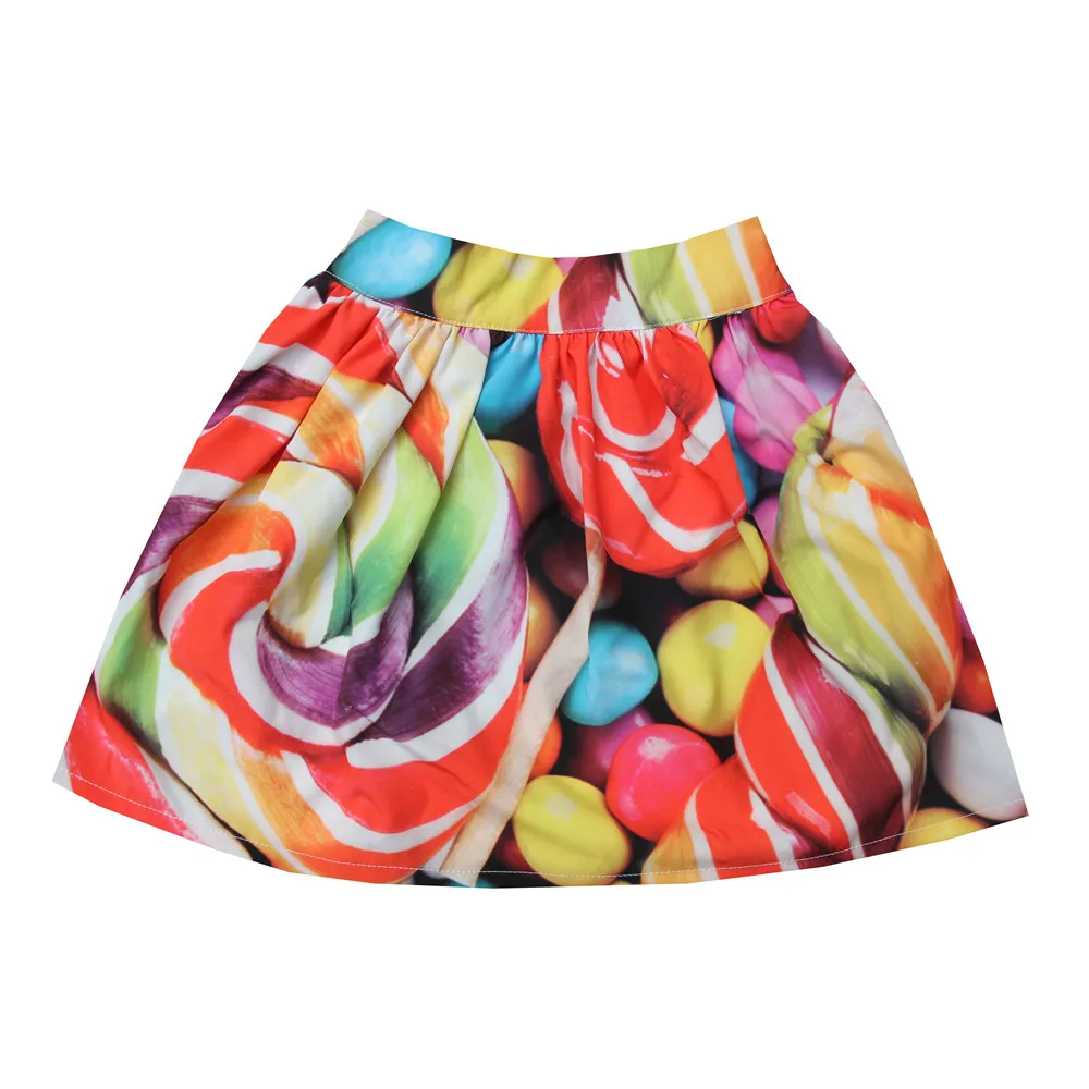 girls skirts candy printed girls cute flower skirts baby kids princess