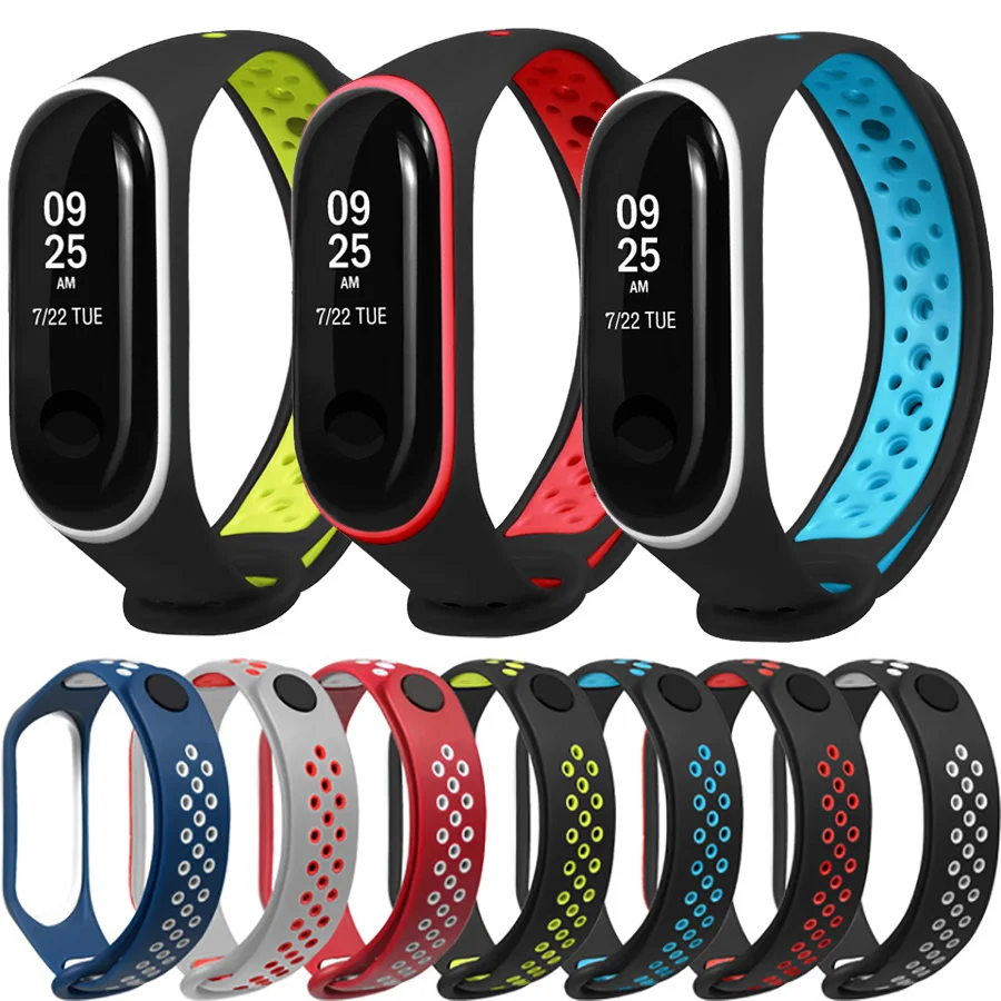 Для xiaomi Mi Band 3 дышащий браслет силиконовый ремешок спортивный для Miband сменный