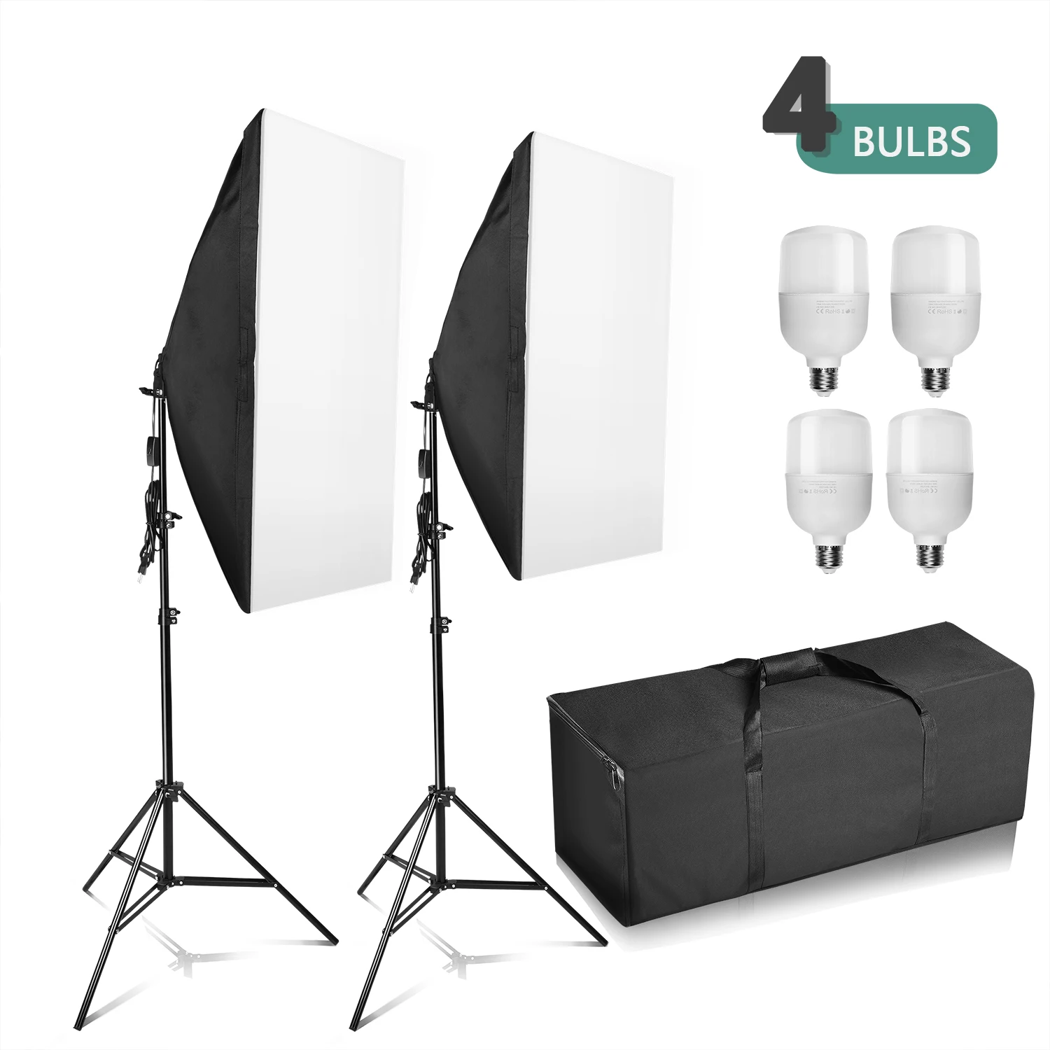  ZUOCHEN Photo Studio LED Softbox Umbrella Lighting Kit Background Support Stand Backdrop