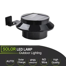 3 LED Solar Powered Outdoor Lights Lamp Fence Gutter Roof Yard Wall Garden light Outdoor Lighting Led Solar Creations Path Light outdoor solar led wall lights warm white waterproof solar lamp decoration wall light led light fixture garden yard path patio