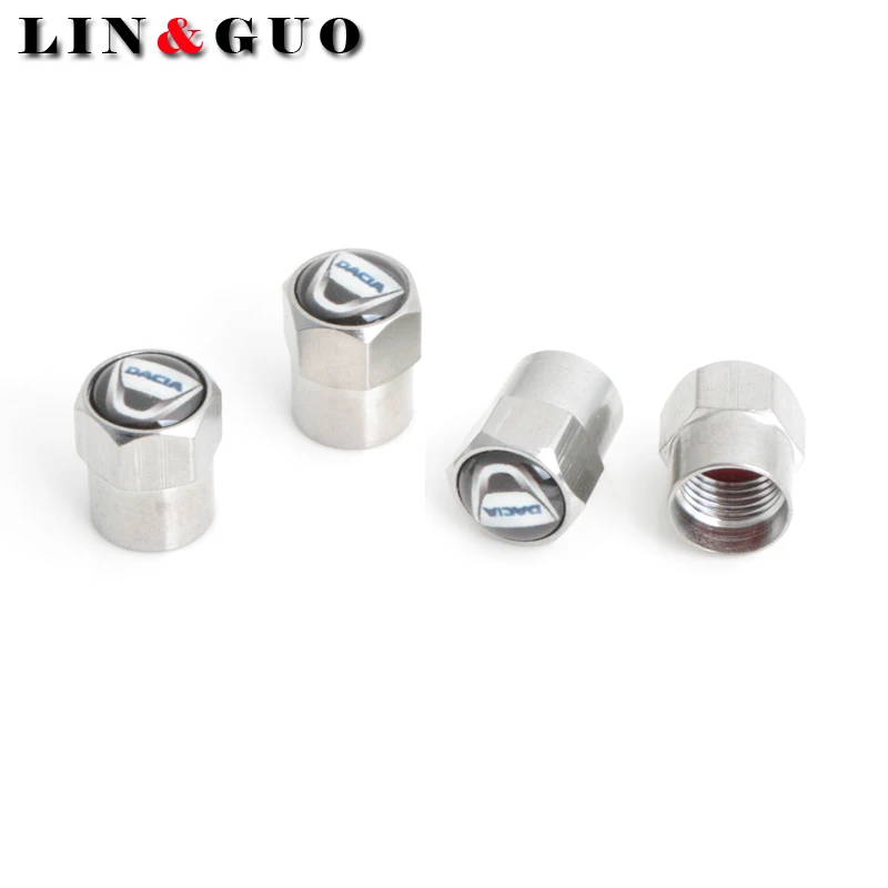 

4pcs New style ABS Silver Car Wheel Tire Valve Stem Caps for Dacia Auto Accessories