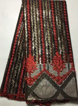 

New Designs African French Lace Fabric High Quality Nigeria French Net Lace 2020 With Sequins and Beaded For Women EYL722