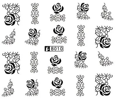 

Nail Art Sticker Water Decals Abstract Image Rose Flower Water Slider Stickers Foil Decorations Accessoires Manicure Wraps