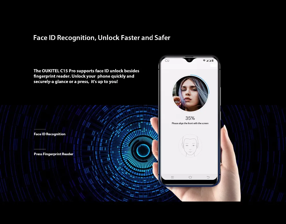 OUKITEL C15 Pro 2 Гб 16 Android 9,0 мобильный телефон MT6761 отпечатков пальцев уход за кожей лица ID 4 г LTE смартфон 2,4 г/5 Wi Fi капли воды экран