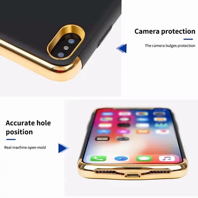 6000/5500 мАч тонкий шпон ударопрочный чехол для зарядного устройства iPhone XR XS Max X