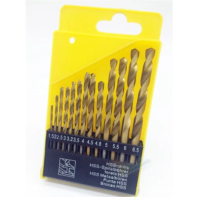 13pcs/set HSS brocas twist drill bit set high speed steel drills bits