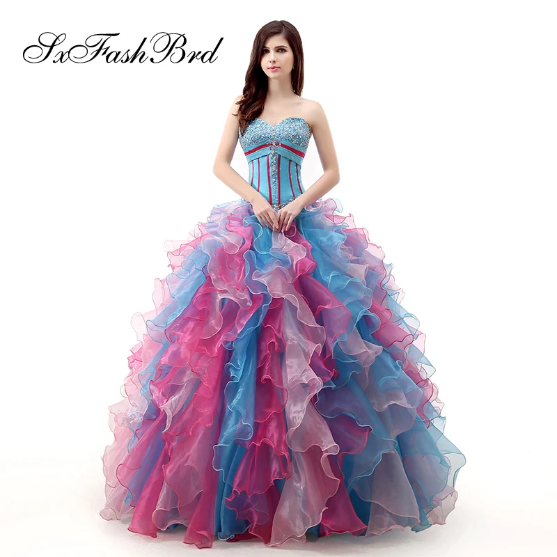 

Robe Longue Sweetheart With Beading Ball Gown Multicolor Tulle Long Formal Elegant Dresses for Women Evening Party Prom Dress