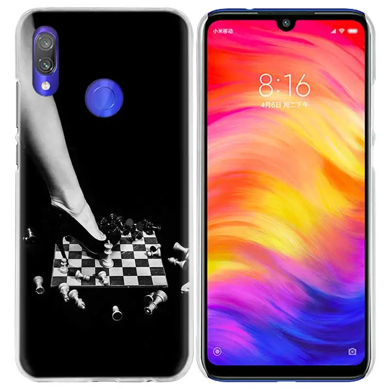 Черный и белый шахматный чехол для Xiaomi Redmi Note 7 K20 6 6A Pro Y3 7S 7A GO S2 5 mi Play A1 A2 8 lite Poco F1 жесткий чехол для телефона