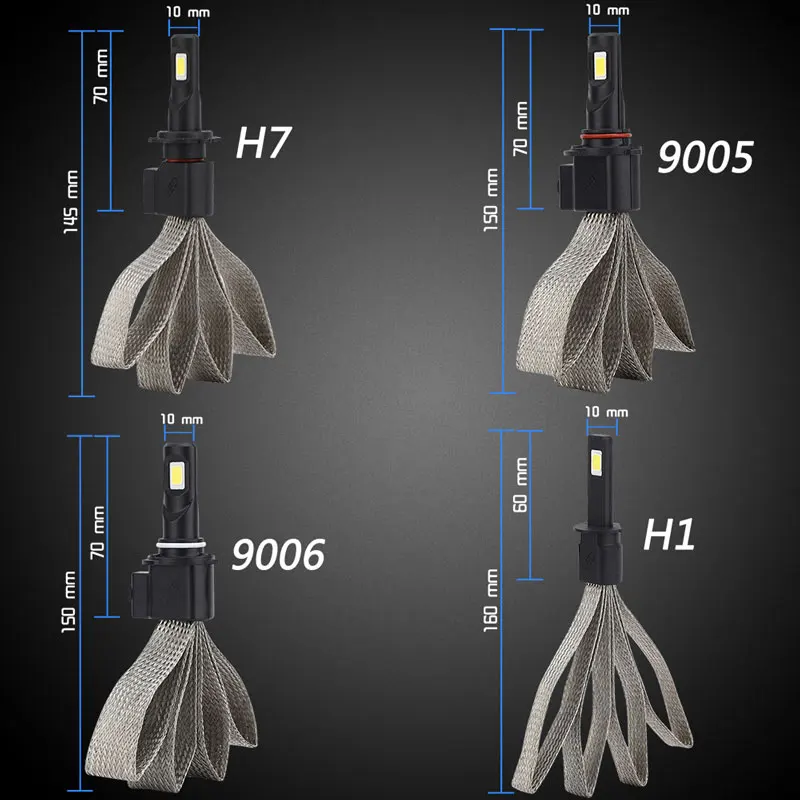 H7 светодиодный светильник лампы для автомобилей Светодиодный H4 9004 9005 9006 9007 hb4 h27 H3 H11 H13 автомобилей головной светильник лампа светодиодный H11 фары комплект 6000K