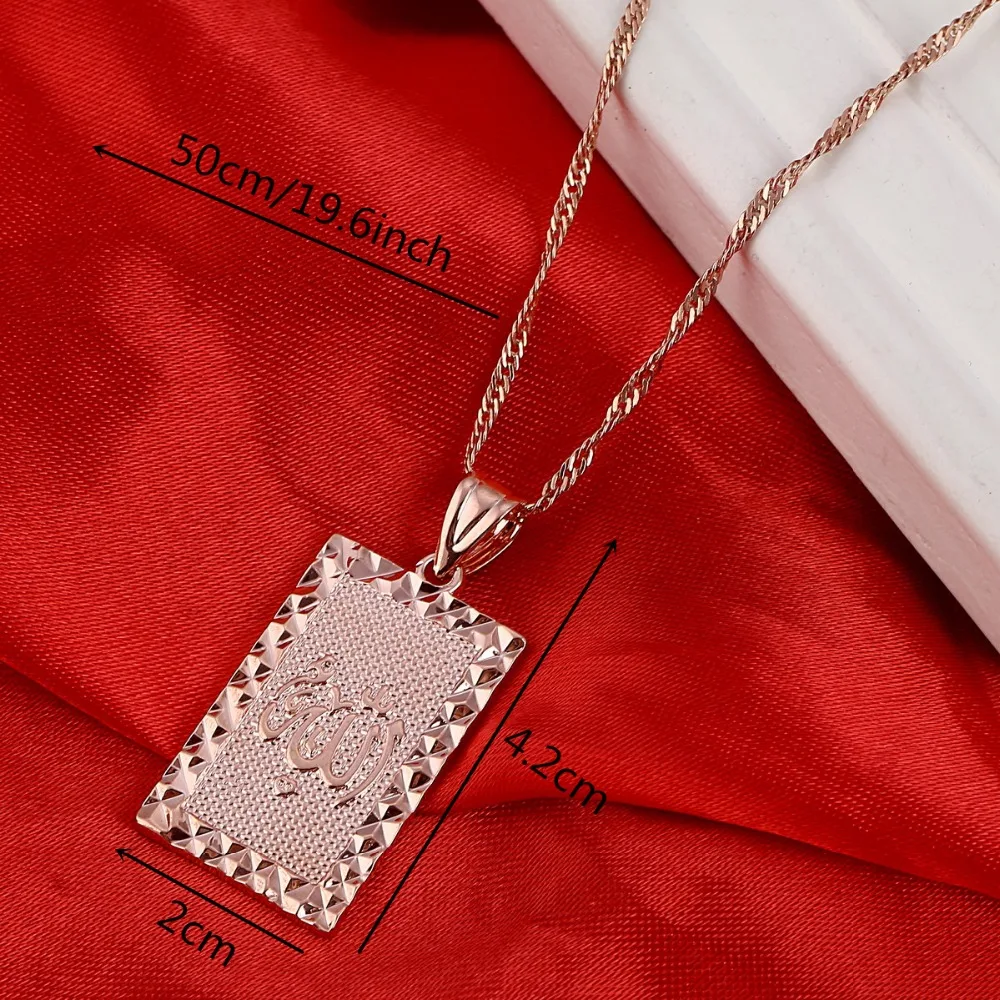 Vintage Rose Gold Religiose Allah Islam Koran Muslimischen Symbol Ketten Anhanger Halskette Fur Frauen Islam Koran Gold Allah Necklaceislam Allah Aliexpress