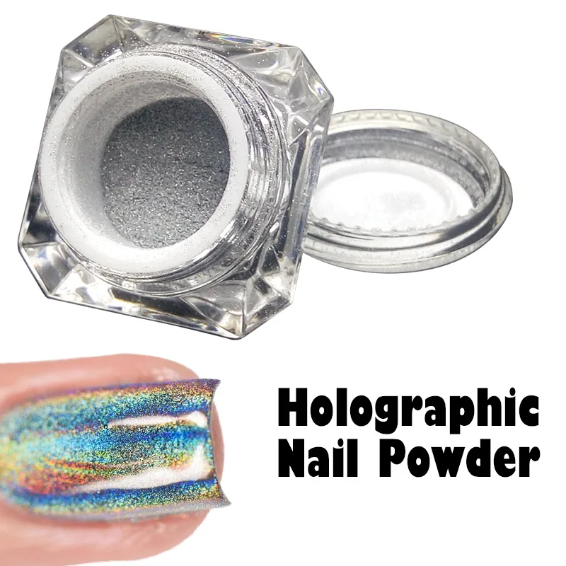 BUKAKI 1 caja 3D pigmento arcoíris cromado polvo de uñas Gel laca uñas brillo holograma Arco Iris polvo holográfico
