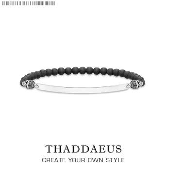 

Bracelet Bead Skull Fashion Accessories Jewelry Lava Stone Obsidian Skeleton 925 Silver Stretch Ts Bracelet Gift For Men Women