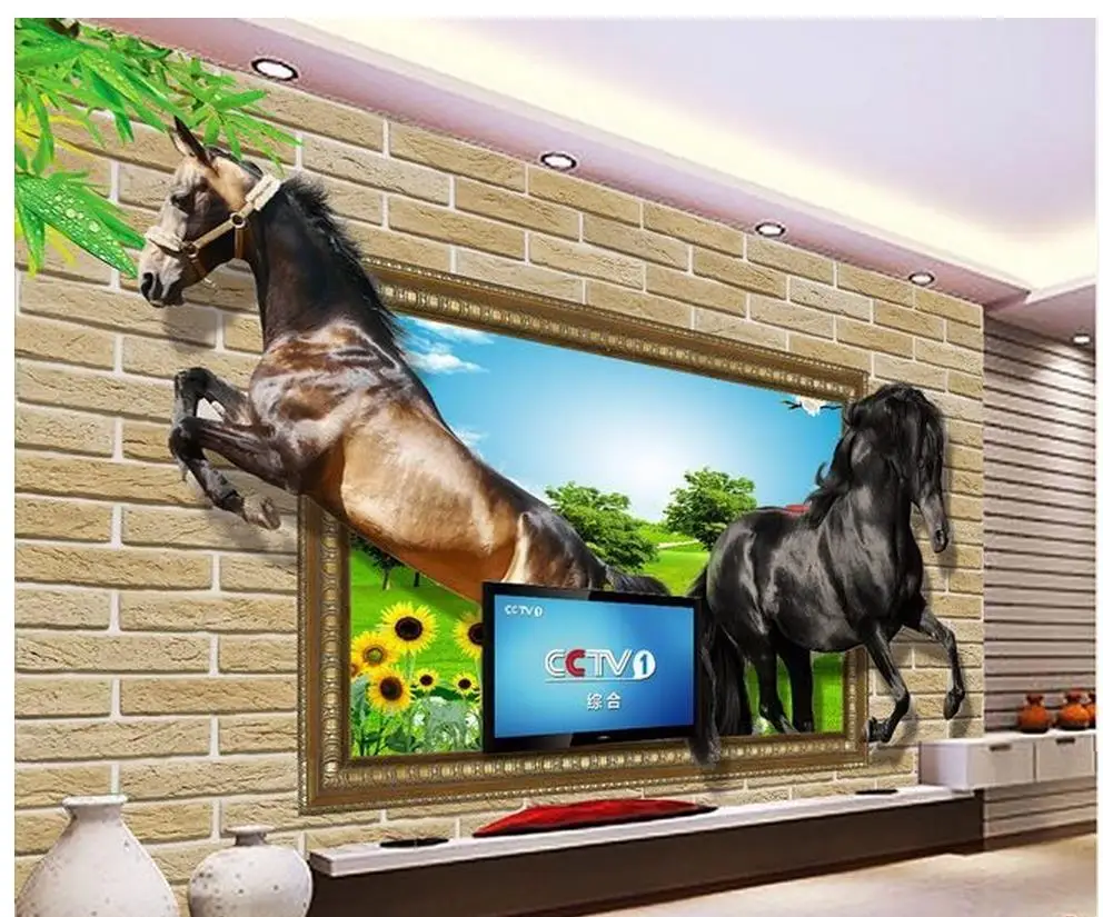 

custom photo wallpaper 3d wallpaper modern Antique brick horse wall photo wallpaper for walls mural 3d wallpaper