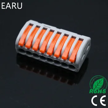 

1Pcs PCT-218 PCT218 222-418 Universal Compact Wire Wiring Connector Connectors 8 pin Conductor Terminal Block With Lever