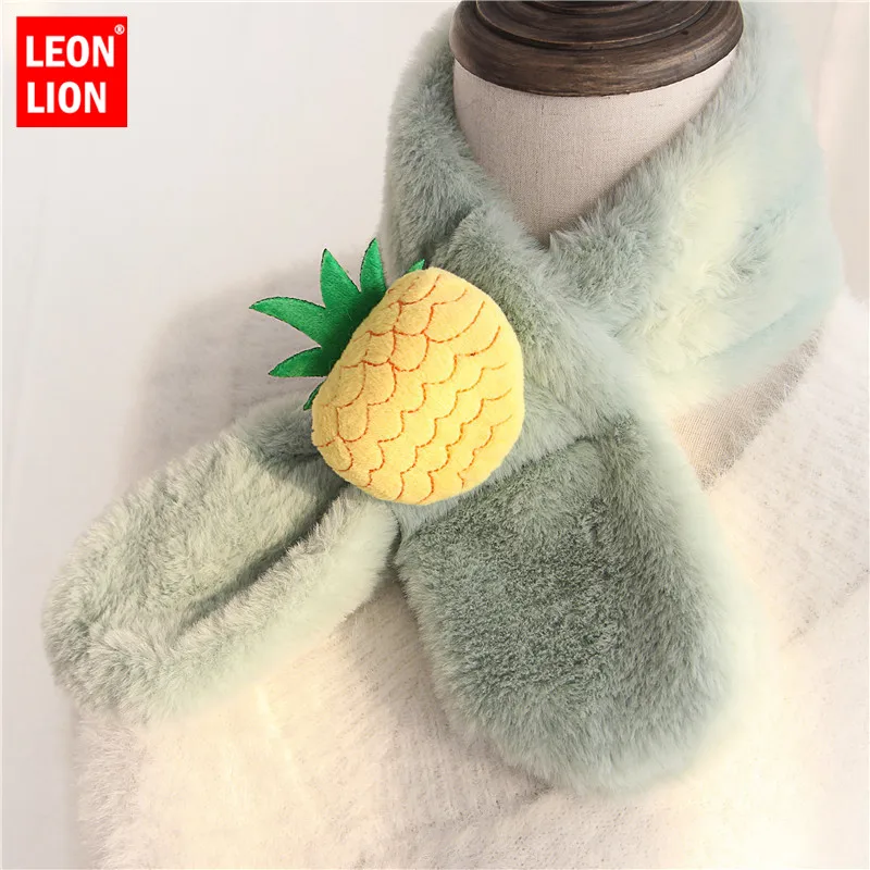 Children's Imitation Rabbit Hair Scarf Detachable Brooch The Tide Autumn And Winter Baby Boy Girl Collar Winter Warm Little Kids Children's Imitation Rabbit Hair Scarf Detachable Brooch The Tide Autumn And Winter Baby Boy Girl Collar Winter Warm Little Kids