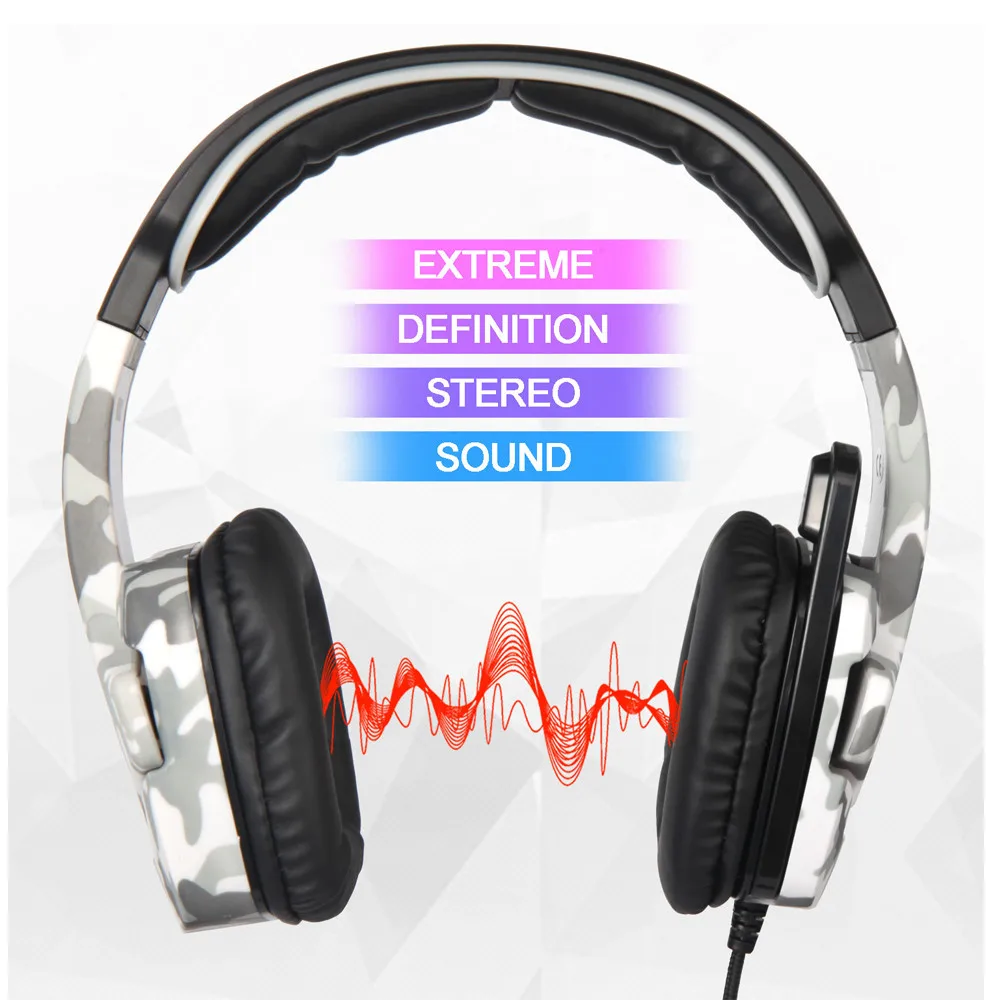 SADES SA-708GT Casque PS4 Headset with Microphone PC Gamer Camouflage Stereo Headphones for PC Cell Phone New Xbox One Laptop  (5)