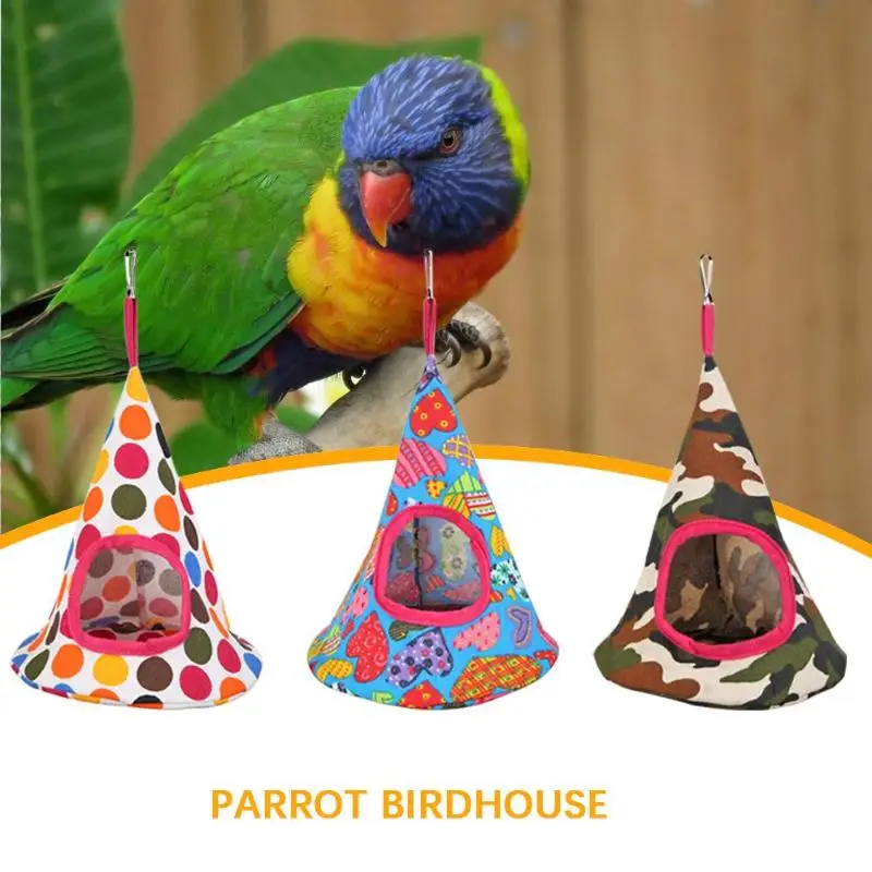 

Cone Shape Small Animal Hanging Cage Warm Pet Bird Nest Comfortable Parrot Hanging House Guinea Pig Rabbit Bed Mat