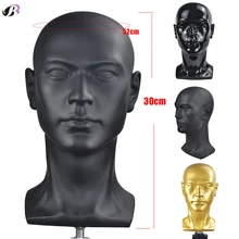 Male Mannequin Manikin Head Model Wig Training Styling Head Stand For Wig Hat Sunglasses Display Showing Shelf Gold Black Color Male Mannequin Manikin Head Model Wig Training Styling Head Stand For Wig Hat Sunglasses Display Showing Shelf Gold Black Color