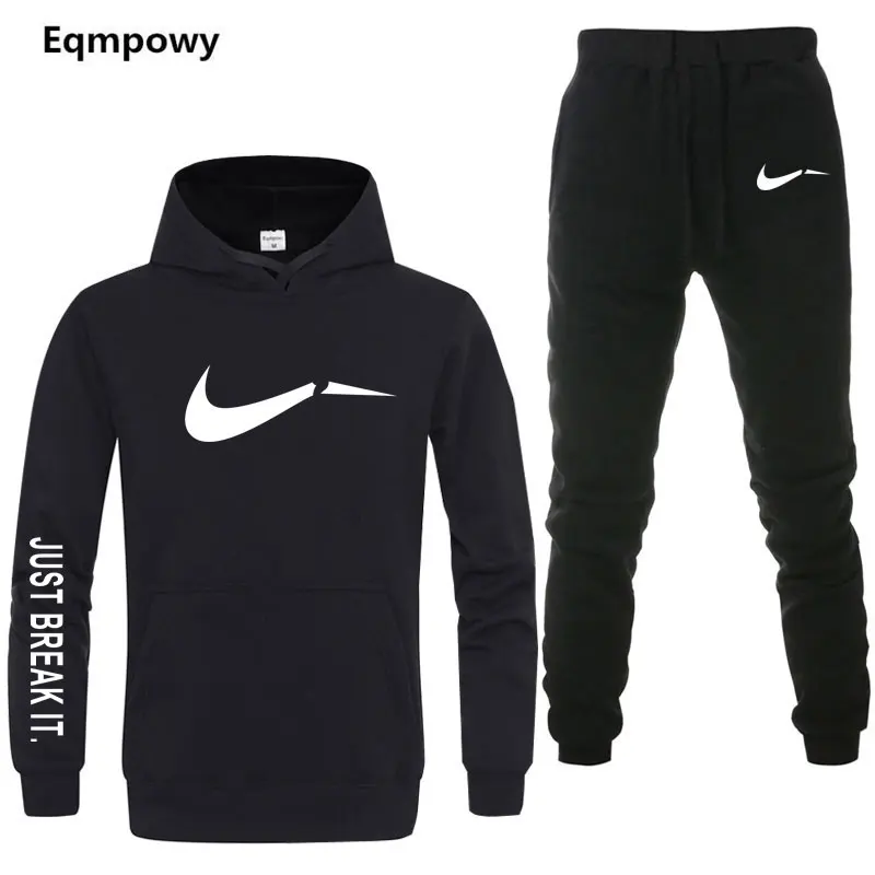 

New 2019 Brand Tracksuit men thermal underwear Men Sportswear Sets Fleece Thick hoodie+Pants Sporting Suit Malechandal hombre