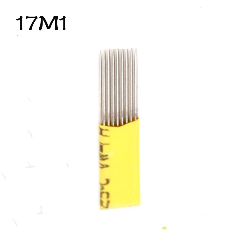 

100PCS 17F double line permanent makeup eyebrow microblading blades 17M1 Embroider hand tool needle with Lot No. Expiry Date