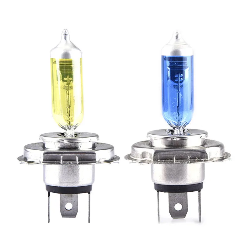 

2Pcs H4 100W 55W BULB CAR Light Bulb High Low Beam H4 12V P43T Super White/golden 6000K Headlight Lamp