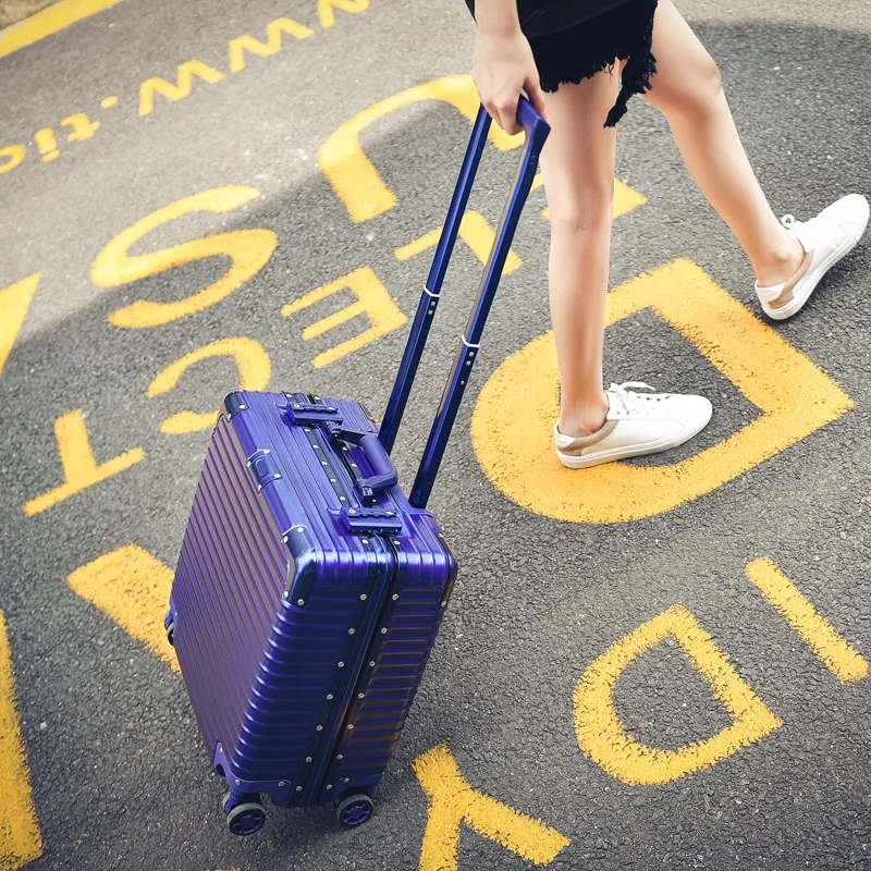

18 Inch Trolley Alluminio Maleta De Cabina Busy Board Aluminium Rolling Luggage Aluminium Suitcases Koffers Trolleys Rolling