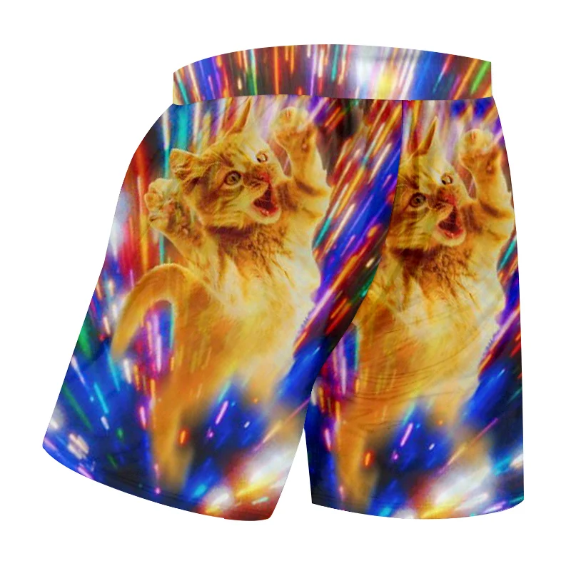 OGKB мужские пляжные шорты с 3D принтом звездное небо кошка уличная одежда большого размера 5XL костюм мужские весенние бордшорты оптовая