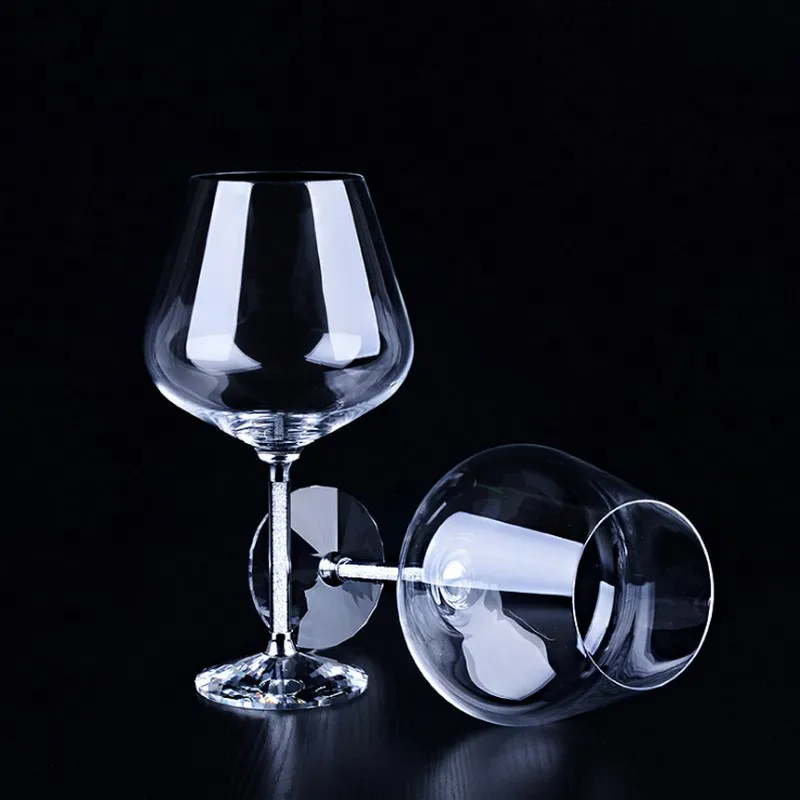 2pcs 860ML crystal glassware stock, band drilling wine, crystal lead