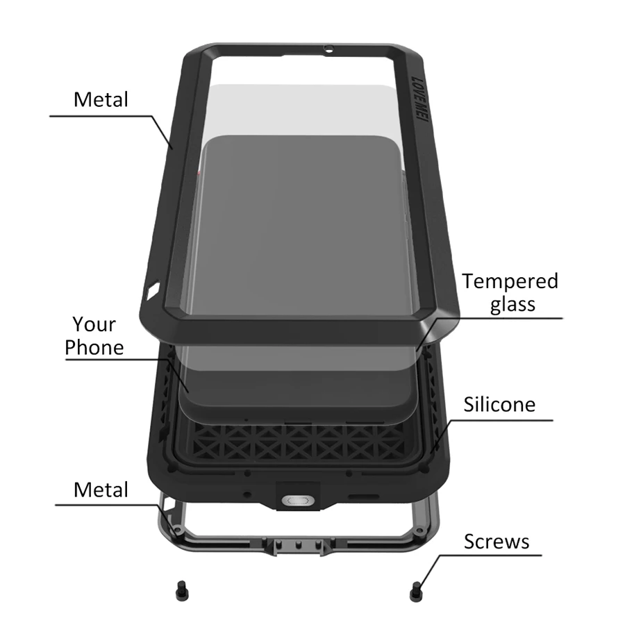 

Love Mei Case For Huawei Nova 4 Cover Metal Shockproof Phone Case For Huawei Nova 4 Capa Aluminum Armor Shell For Huawei Nova 4