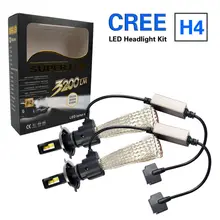 TAITIAN Pair 60W LED Car Headlight Conversion Kit H4 Hi/Lo Auto 6500K Cool White Fog DRL Replace Light Source Driving Bulbs