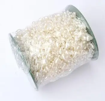 

Free Shipping!60meters/roll white heart pearl garland wedding centerpiece flower table candle Decoration Crafting DIY accessory