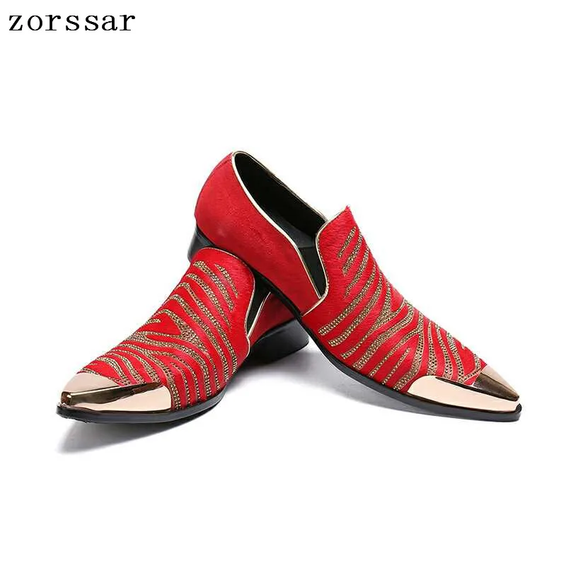 

Zorssar 2019 New pointed toe Horsehair Oxford Shoes For Men Formal Dress Shoes Fashion Totem style Men Banquet shoes Big Size 46