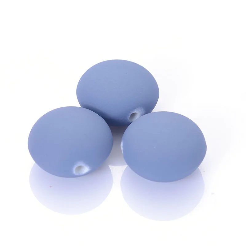 

Loose Beads Rubberized Coating 12x18mm Flat Round Plain Satin Beads For Jewelry Making Accessories