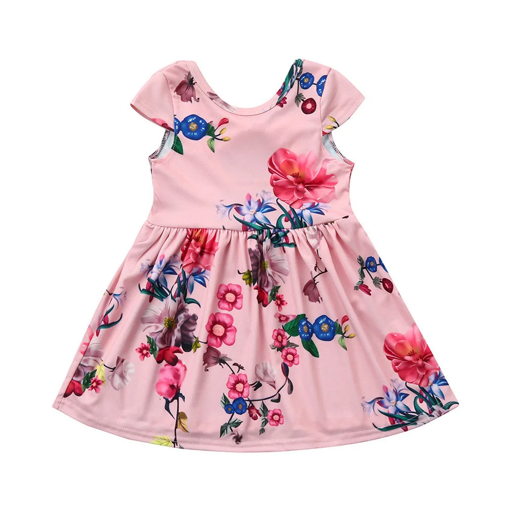 

Kids Baby Girls Floral Print Bowknot Princess Baby Girls Party Pageant Dress Outfit Sleeveless Bowknot Floral Print supplies
