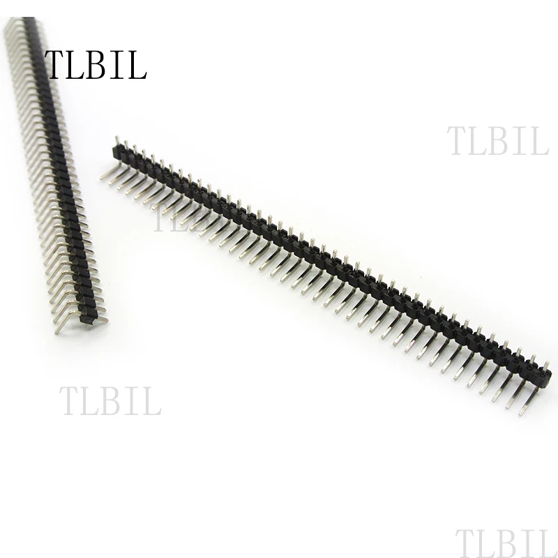 

Free shipping 10pcs 40 Pin 1x40 2.54 Pin Header Single Row Male Header Strip New 90 - degree bend the foot