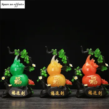 

Creative Gifts Gourd Ornaments Statue Home Decoration Accessories Wishful Gourd Miniature Figurines Mascot Sculpture China Craft