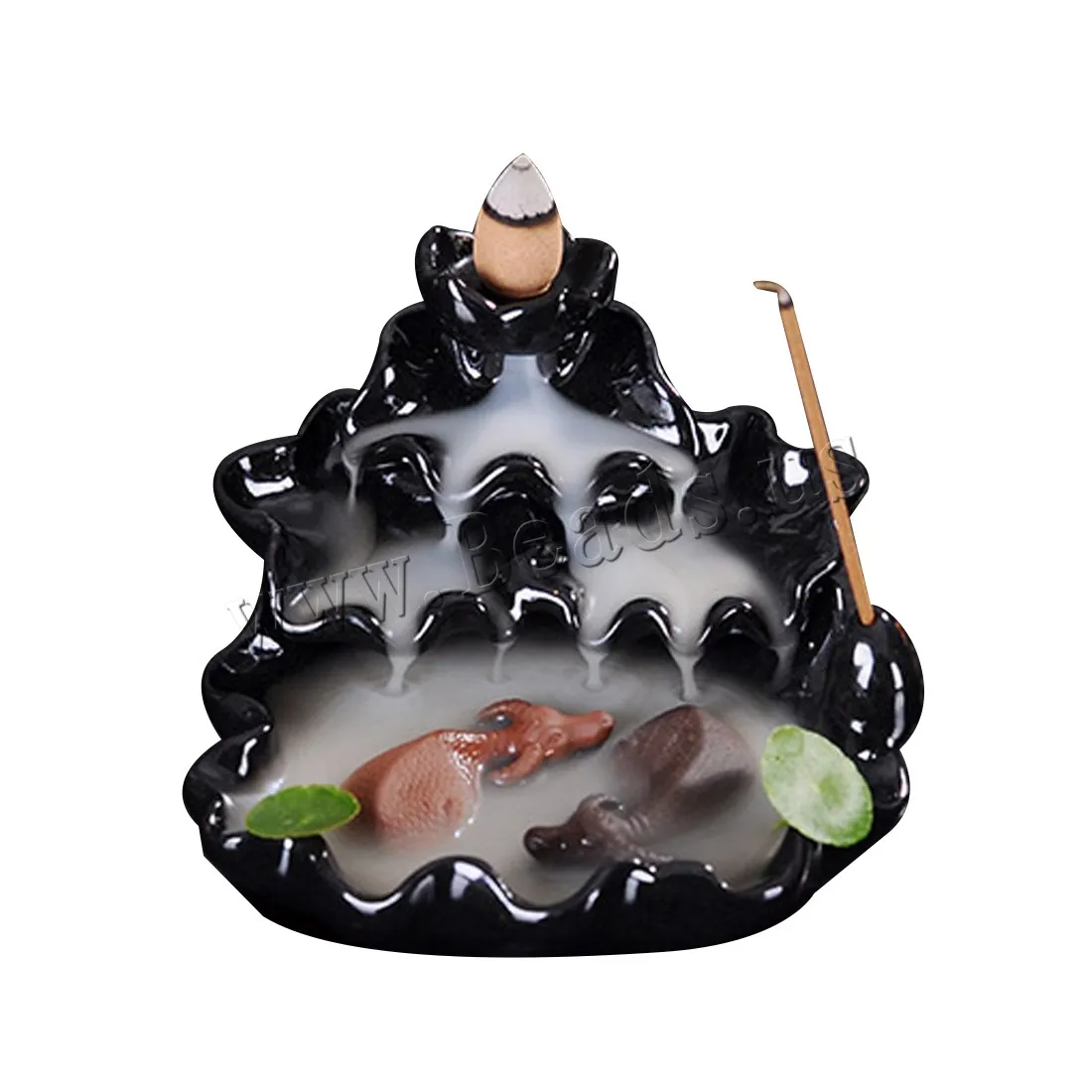 Creative Home Decor Backflow Incense Burner Creative Smoke Waterfall Fish Incense Holder Censer Use In Home Office Teahouse