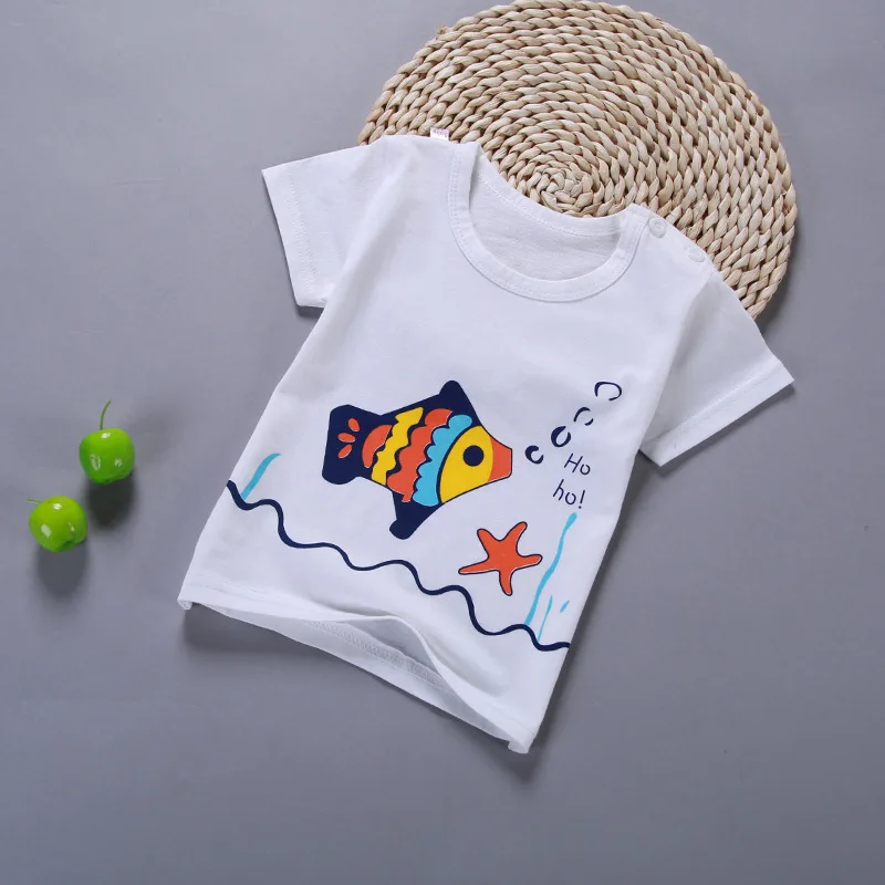 Г. Новая одежда для мальчиков и девочек хлопковые футболки летняя футболка с принтом для маленьких мальчиков мягкие топы с короткими рукавами для девочек, детские футболки