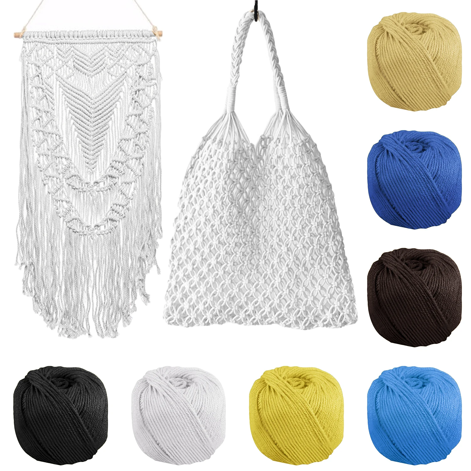 

170m x 4mm Knitting Cotton Cord Rope for DIY Bohemia Macrame Wall Hanging Decoration Handmade Craft