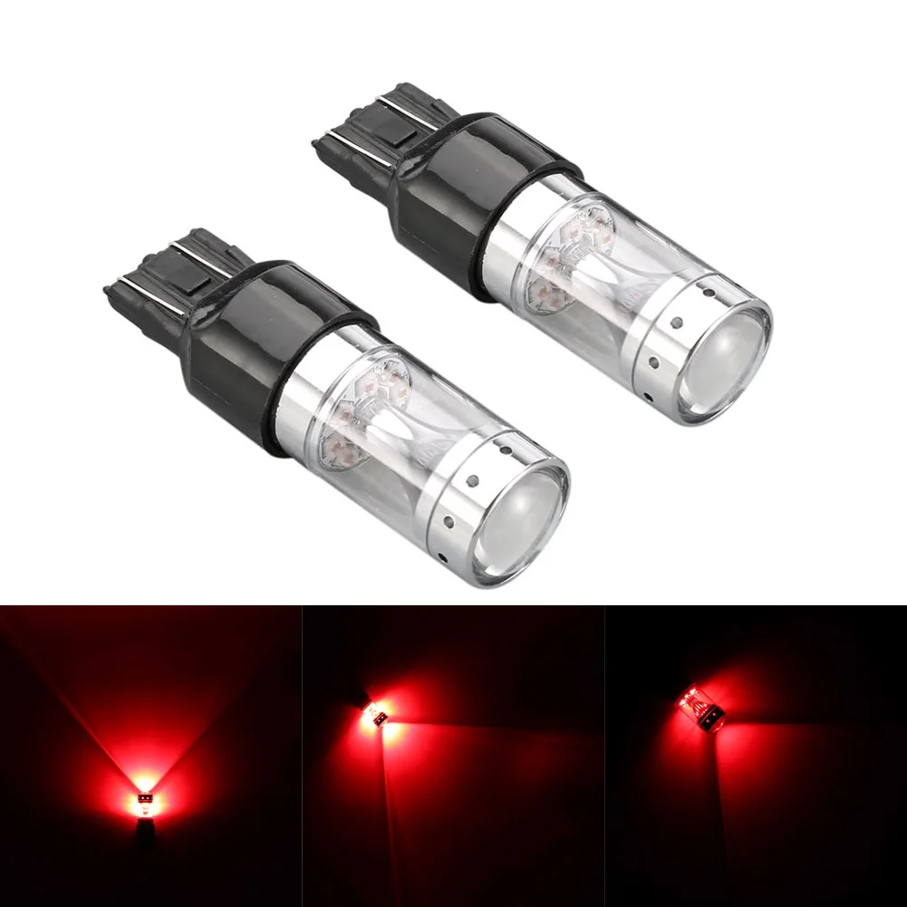 1 Pair New Red 80W T20 7443 Super Bright LED Bulbs Brake Tail Lights