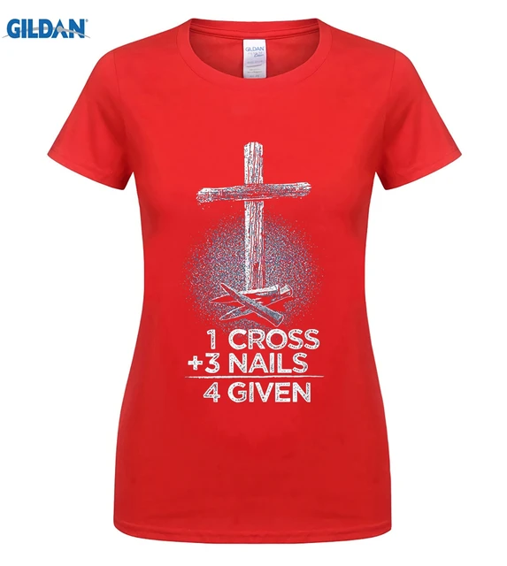 1 Cross 3 Nails 4 Given T Shirt Christian T Shirt-in T-Shirts from Men ...