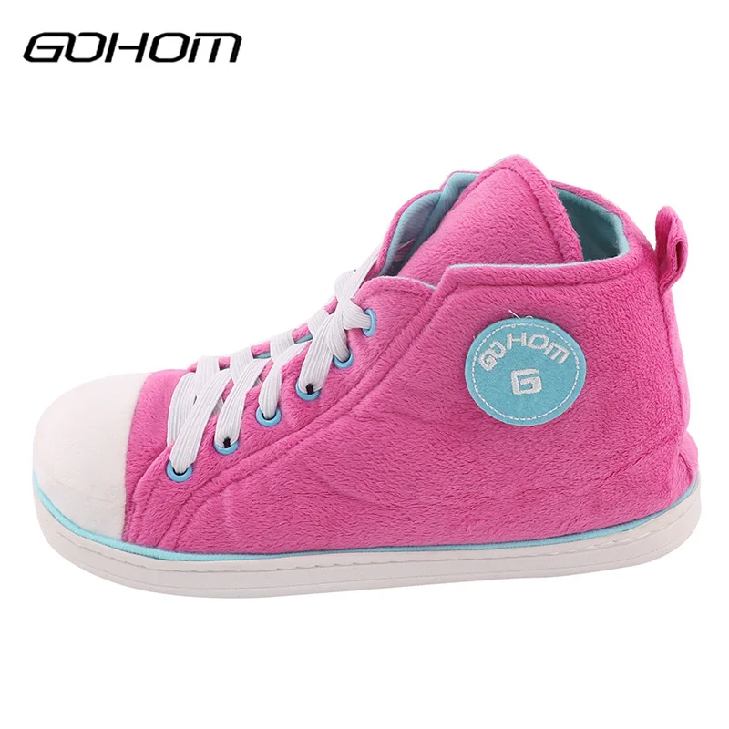 

GOHOM Best Popular New Canvas Style Women Home Slippers Winter Warm Soft Sole Flats Indoor/Outdoor Fashion Shoes Couple 12 Color