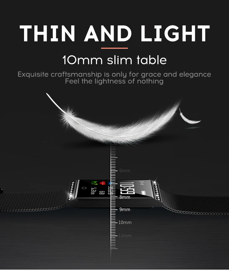 MAFAM Luxury Women Smart Bracelet IP68 Waterproof Fitness Tracker Heart Rate Blood Pressure Monitor Sport Smart Watch Band Clock (5)