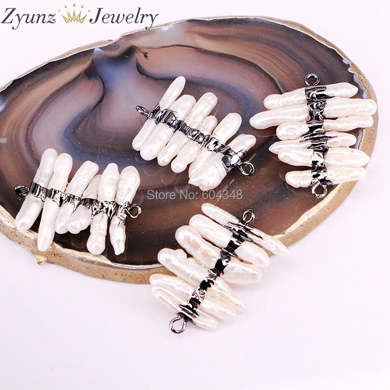 5 шт ZYZ339-2280 натуральные жемчужины с креплениями ювелирный браслет ручной работы в серебро/золото/черная сталь цвет
