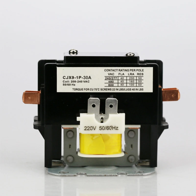 

CJX9 Series 1P 30A 240VAC Air Conditioner AC Contactor Single Pole Air Condition Contactor