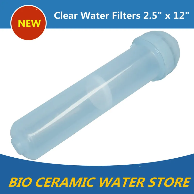 

Inline Empty Refillable Clear Cartridge Water Filters 2.5" x 12" with 1/4" FPNT