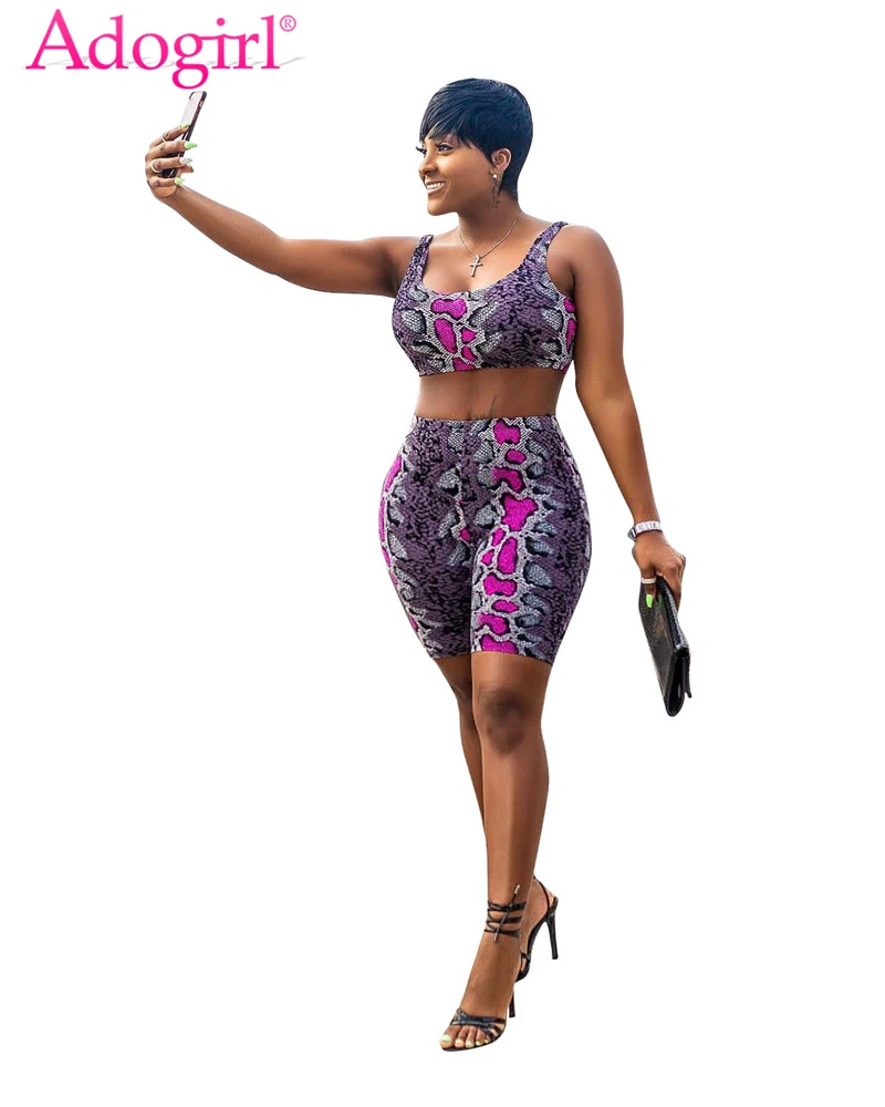 Adogirl جلد الثعبان طباعة المرأة مثير اثنين من قطعة مجموعة رياضية اقتصاص تانك الأعلى + السراويل الصيف رداء غير رسمية النادي الليلي وتتسابق Adogirl جلد الثعبان طباعة المرأة مثير اثنين من قطعة مجموعة رياضية اقتصاص تانك الأعلى + السراويل الصيف رداء غير رسمية النادي الليلي وتتسابق
