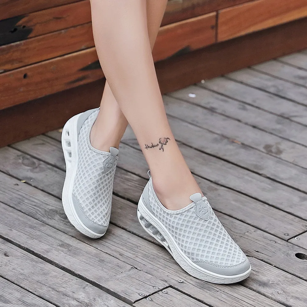 Men Casual Shoes Chunky Sneakers Height Platform Women Outdoor Mesh Casual Shoes Thick-Soled Air Cushion Shoes Sneakers#g2