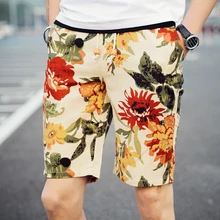 Мужские шорты с цветочным принтом повседневные шорты с цветочным принтом летние пляжные шорты новые пляжные мужские шорты с эластичным поясом