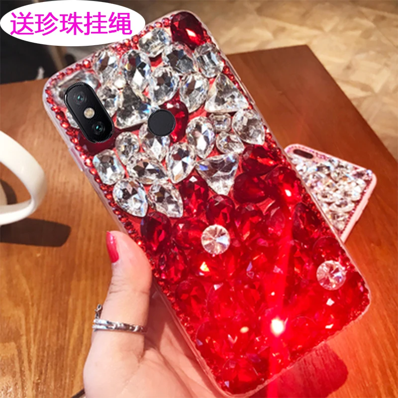 Luxury Big Rhinestone Phone Case For Xiaomi Redmi 6 Pro Soft Back Cases Cover 6Pro |